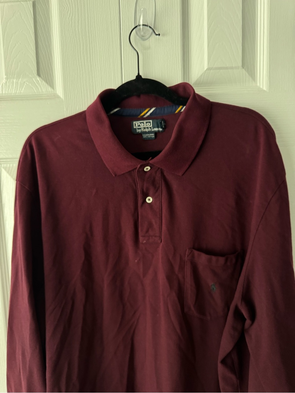 Polo Ralph Lauren Long Sleeve Polo Shirt Maroon Burgundy Oxblood XXL